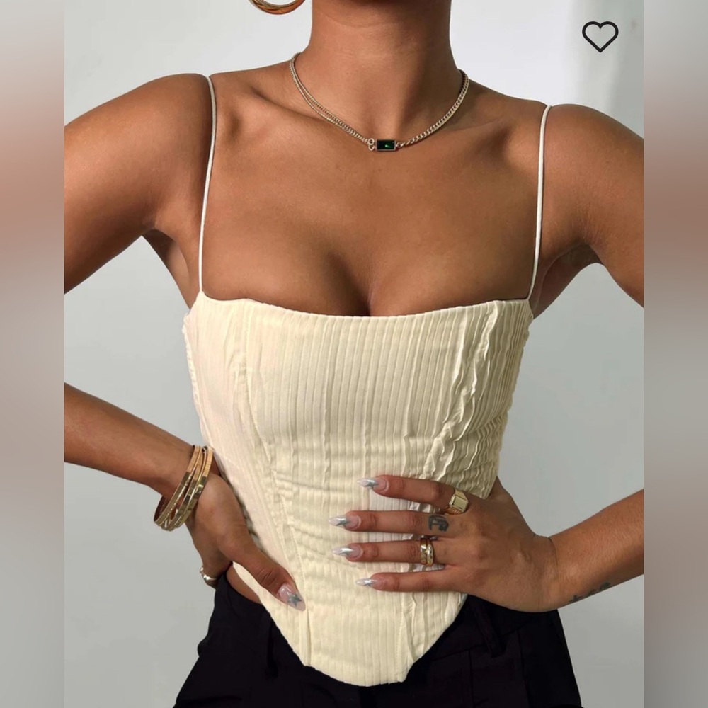 Princess Polly Daintree Plisse Corset Top